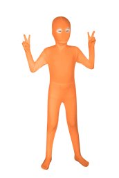 Orange Open Eyes Kids Zentai Suit