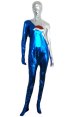 Pepsi ! Silver and Blue Shiny Metallic Unisex Full-body Zentai Suit