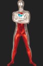 Pepsi ! Silver and Red Shiny Metallic Unisex Full-body Zentai Su
