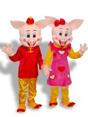 Piggy Couple Adult Mascot Costume