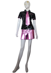 Pink and Black Shiny Metallic Girls Uniform
