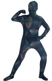 Pink and Blue Galaxy Printed Kids Zentai Suit