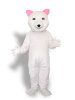 Pink Ear Polar Bear Mascot Costume