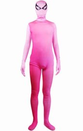 Pink Gradient Spandex Lycra Zentai Suit with Open Eyes