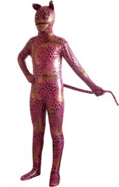 Pink Shiny Leopard and Tiger Patterned Kids Costume