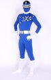 Power Ranger! Blue And White Lycra Spandex Zentai Suits