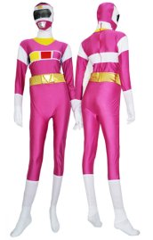 Power Ranger- Henshin Grid Pink and White Spandex Lycra Catsuit 2