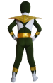 Power Ranger Kids Costume-Mighty Morphin Green and Gold Lycra Zentai Suit