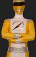Power Ranger-Operation Overdrive Yellow and White Lycra Zentai Suit