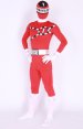 Power Ranger! Red And White Lycra Spandex Zentai Suits