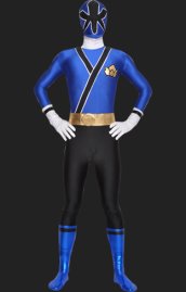 Power Ranger- Samurai Megazord Blue and Black Spandex Lycra Catsuit