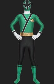 Power Ranger- Samurai Megazord Green and Black Spandex Lycra Catsuit