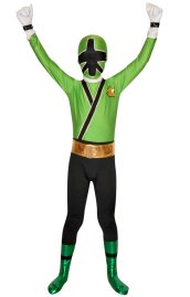 Power Ranger Samurai Megazord Green Kids Zentai Suit