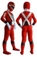 Power Rangers Kids Costume | Red and Silver Spandex Lycra Zentai Suit
