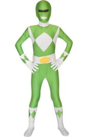 Power Rangers Mighty Morphin Green Kids Zentai Suit