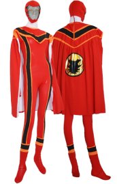 Power Rangers- Mystic Force-Red and Yellow Lycra Full Body Catsuit 2