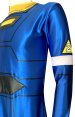 Power Rangers Turbo Costume | Blue Satin and Black Leather Full Bodysuit