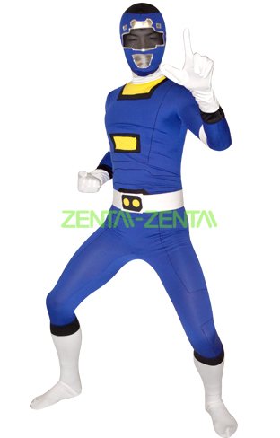 Power Rangers Turbo Costume | Blue Spandex Lycra Full Bodysuit
