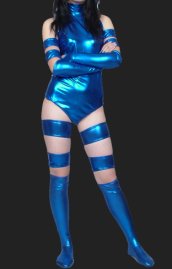 Psylocke Costume | Blue Shiny Metallic Sexy Catsuits