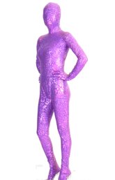 Purple Shiny Metallic Printed Zentai Suit Purple Shiny Metallic Printed Zentai Suit