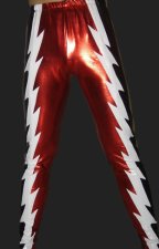 Red and Black Shiny Metallic Wrestling Pants