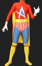 Red and Blue Spandex Lycra Super Hero Costume
