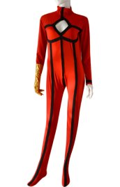 Red and Gold Spandex Lycra Sexy Supehero Costume