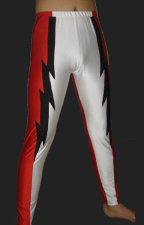 Red and White Spandex Lycra Tight Wrestling Pants