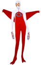 Red and White Spandex Lycra Zentai With Wings