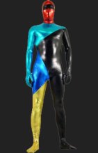 Red Black Gold Blue Shiny Metallic Unisex Full Body Suit / Zentai Suit