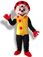 Red, Black, Light pink And Yellow Mascot Costume
