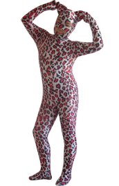 Red Leopard Kids Animal Zentai Suit with Ears