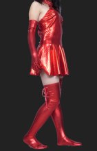 Red Shiny Metallic 3 Sets Short Dress Red Shiny Metallic 3 Sets Short Dress