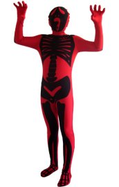Red Skeleton Kids Zentai Suit