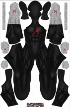 Red X Grey Gloves Printed Spandex Lycra Costume