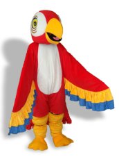 Red, Yellow And Green Bird Mascot Costume