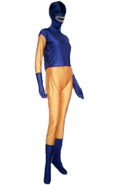 Royal Blue and Orange Spandex Lycra Full Bodysuit