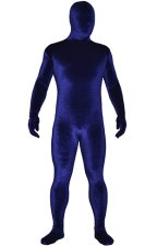 Royal Blue Thick Velvet Spandex Zentai Full Bodysuit Royal Blue Thick Velvet Spandex Zentai Full Bodysuit