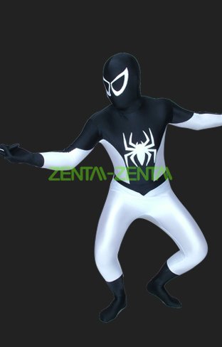 S-guy-Black and White Lycra Spandex Zentai Suit