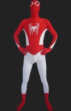 S-guy Costume | Red and White Spandex Lycra Zentai Suit