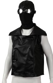 S-guy Noir Black Fake Leather Vest