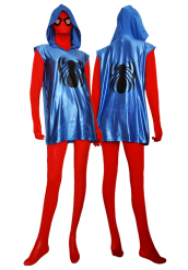 Scarlet Spider Blue Metallic Hoodie Zentai Costume
