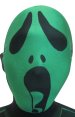 Screaming Skull | Black and Green Lycra Hood