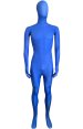 Semi-transparent Royal Blue Stretchy Silk Lycra Full Bodysuit
