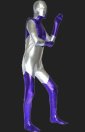 Silver and Purple Shiny Full Body Suit | Shiny Metallic Zentai Suit