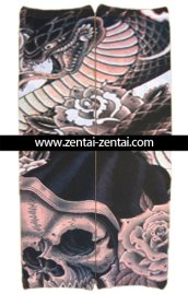 Skeleton Dragon and Rose Tattoo Sleeves