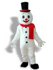Snowman With Scarf Mascot Costume