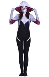 Spider Gwen Stacy | White and Black Zentai Costume with 3D Breasts Shades