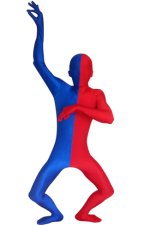 Split Zentai | Blue and Red Spandex Lycra Zentai Suit Split Zentai | Blue and Red Spandex Lycra Zentai Suit