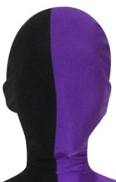 Split Zentai Mask | Black and Purple Split Zentai Mask | Black and Purple